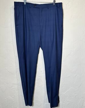 Lauren Ralph Lauren Size 38 x 32 Black Label Blue Plaid Dress Pants Like New